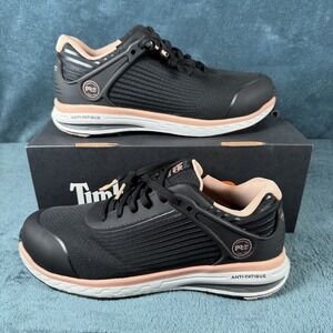 Timberland Pro Womens Anti-Fatigue Black/Peach Composite Toe Work Shoes Size 7.5
